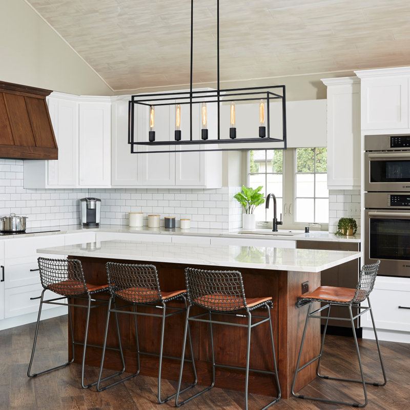 Gracie Oaks Trennon 5 - Light Black Kitchen Island Pendant Square ...